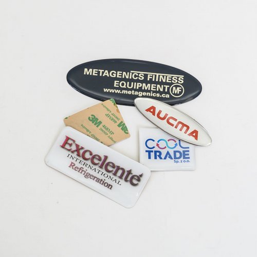 Custom design logo silk screen print 3M self-adhesive epoxy acrylic sticker label custom size and shape