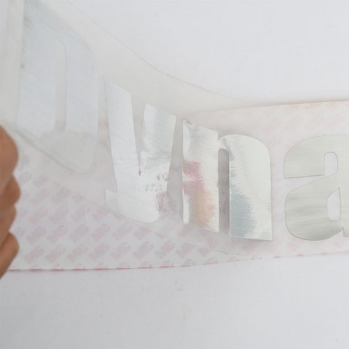 Custom electroforming silver brush stickers electroformed nickel transfer logo stickers