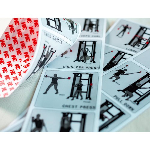 健身设备定制的安全警告贴纸定制的光滑贴纸3m机械设备